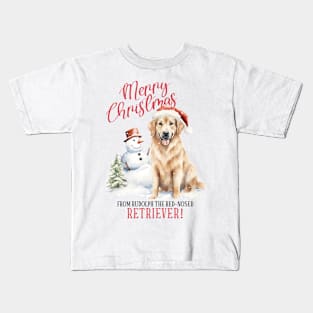 Christmas Golden Retriever Pun Kids T-Shirt